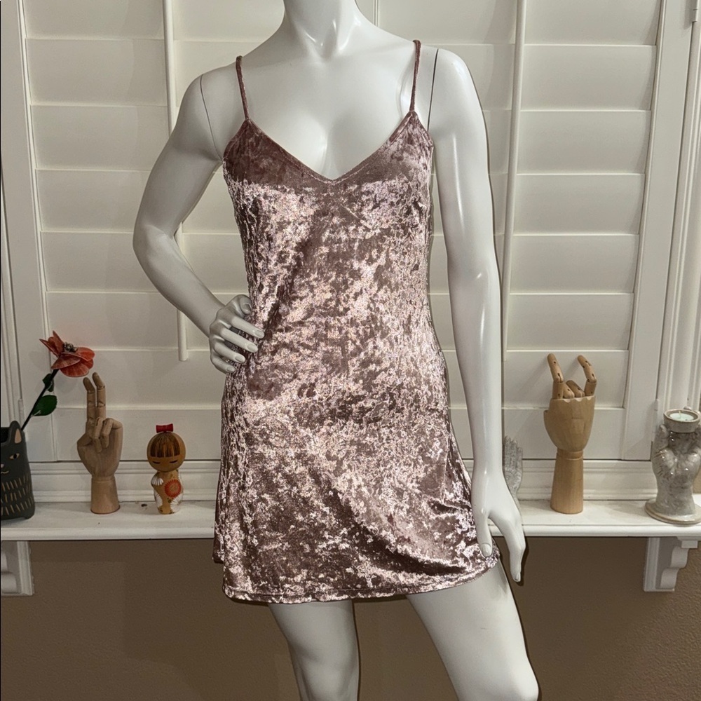 Lulus Because You Loved Me Blush Pink Velvet Slip Dress